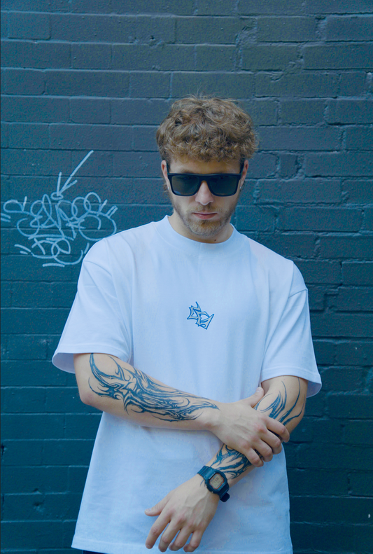 Spine Tee — Blue Puff