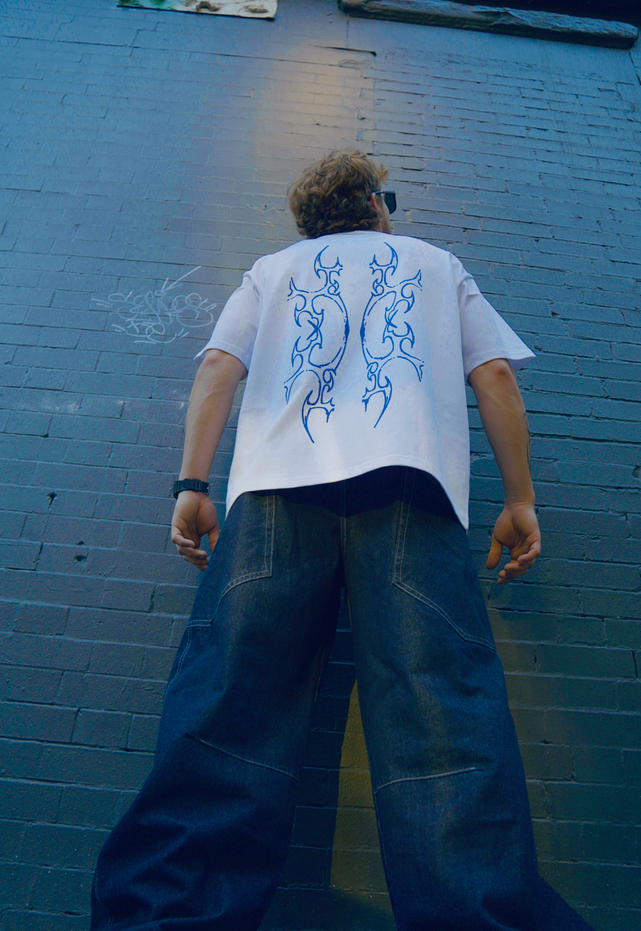 Spine Tee — Blue Puff